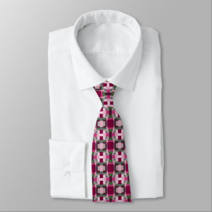 Cravate Joli Bloc De Couleurs Rose Et Vert