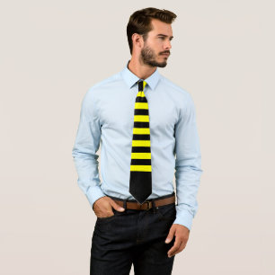 Cravate Joli Bumble Bee Style Black Yellow Stripes Motif