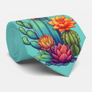 Cravate Joli cactus en fleurs