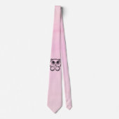 Cravate Joli chat aux grands yeux rose (Devant)