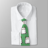 Cravate Joli Chat Grassouillet Deux Chapeaux de Noël (Attaché)