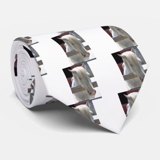 Cravate Joli Cheval Blanc (Roulé)