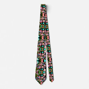 Cravate Joli crâne floral coloré