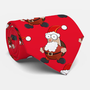 Cravate Joli, doux Père Noël avec des cadeaux. Rouge de No