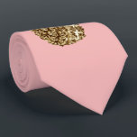 Cravate Joli élégant or girly & ananas rose pastel<br><div class="desc">Élégant et mignon ananas en faux or.</div>