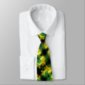 Cravate Joli Fleur sauvage Jaune Motif Abstrait (Attaché)