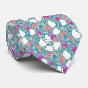 Cravate Joli jardin floral pastel coloré