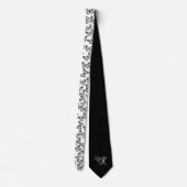 Cravate Joli joli Motif de papillon blanc noir (Dos)