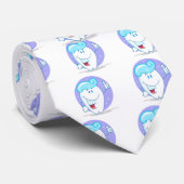 Cravate joli joyeux et propre caricature de dent pétillant (Roulé)