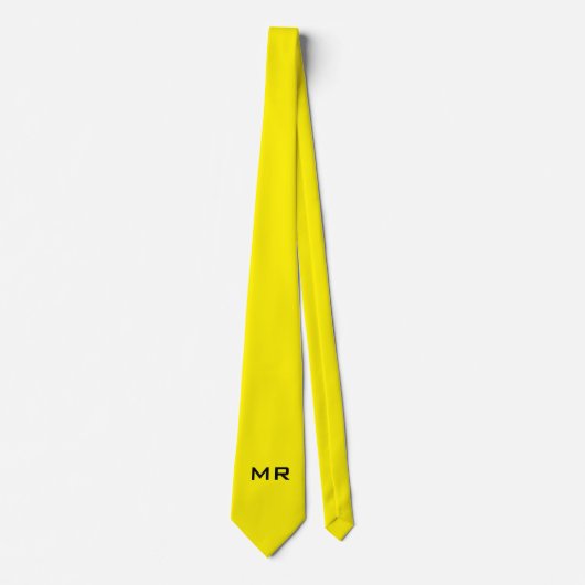 Cravate Joli Monogramme Jaune (Devant)