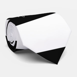 Cravate Joli Monogramme noir et blanc rayures