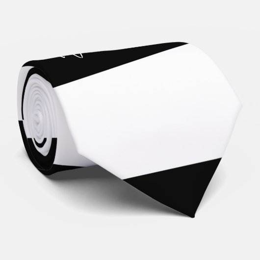 Cravate Joli Monogramme noir et blanc rayures (Roulé)