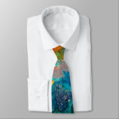 Cravate Joli Motif Abstrait bleu (Attaché)