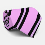 Cravate Joli Motif couleur rose rayures (Roulé)