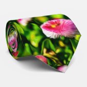 Cravate Joli motif dahlia (Roulé)