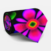 Cravate Joli Motif de fleurs roses (Roulé)