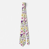 Cravate Joli motif de fleurs sauvages fleuri (Devant)