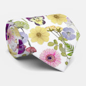 Cravate Joli motif de fleurs sauvages fleuri (Roulé)