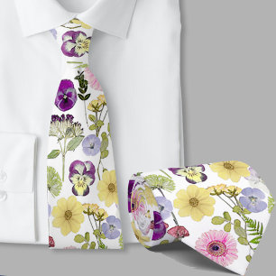Cravate Joli motif de fleurs sauvages florales