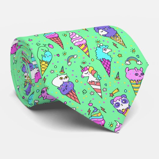 Cravate joli motif de licorne de glace (Roulé)