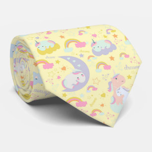 Cravate Joli motif de licorne de rêves magiques