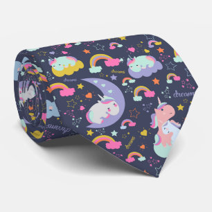 Cravate Joli motif de licorne de rêves magiques