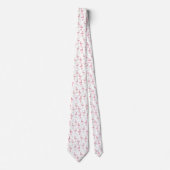 Cravate Joli motif flamant rose Noël (Devant)