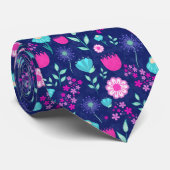 Cravate Joli motif floral de fond (Roulé)