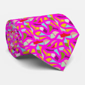 Cravate Joli motif rose et arc-en-ciel (Roulé)