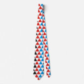 Cravate Joli motif triangle noir rouge bleu + votre idée (Devant)