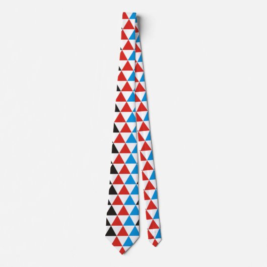 Cravate Joli motif triangle noir rouge bleu + votre idée (Devant)