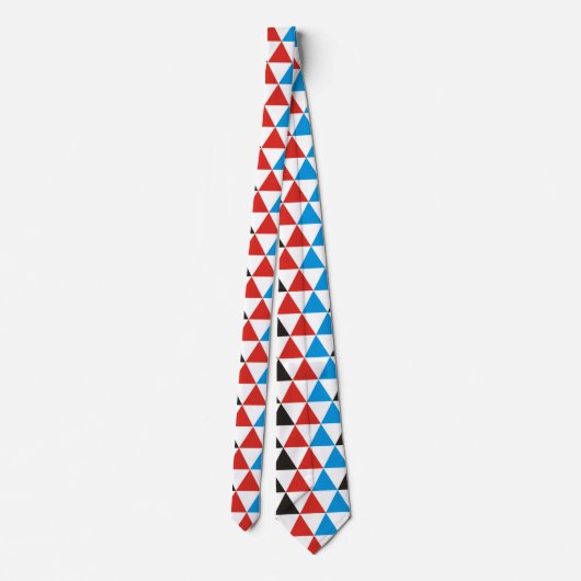 Cravate Joli motif triangle noir rouge bleu + votre idée (Dos)