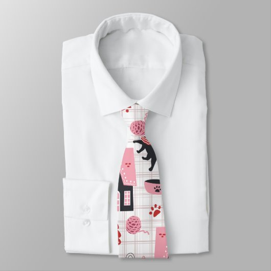 Cravate Joli Noël Kitty Chat Motif (Attaché)
