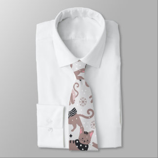 Cravate Joli Noël Kitty Chat Motif