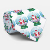 Cravate Joli Noël Snowglobe Père Noël, Étoile, Oiseau (Roulé)