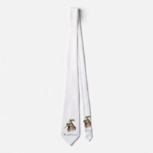 Cravate Joli oiseau Kiwi avec un chapeau d'elfe de Noël, p