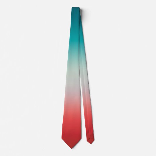 Cravate Joli Ombre Festive Rouge & Turquoise Blue Gradient (Devant)