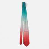 Cravate Joli Ombre Festive Rouge & Turquoise Blue Gradient (Dos)