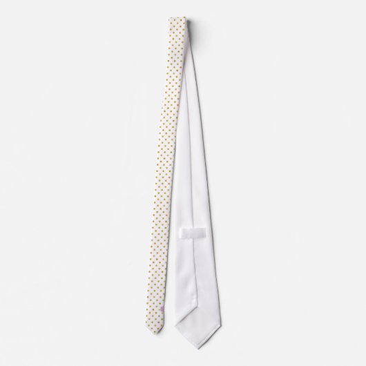 Cravate Joli or et blanc motif pois monogramme (Dos)