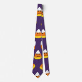 Cravate Joli orange violet Halloween Emoji Candy Corn (Devant)