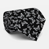 Cravate Joli Papillons noirs et blancs Motif Motif (Roulé)