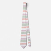 Cravate Joli pastel motif rose-vert violet rayures (Devant)