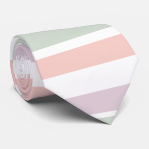 Cravate Joli pastel motif rose-vert violet rayures