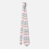 Cravate Joli pastel motif rose-vert violet rayures (Dos)
