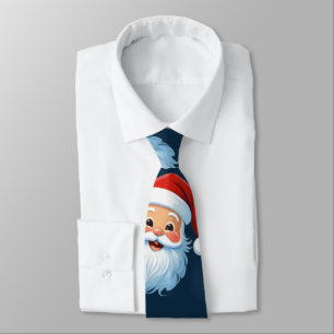 Cravate Joli Père Noël Vintage et Flocons de Neige Festifs