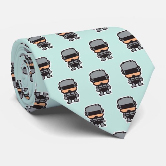Cravate Joli robotCop pixélisé  (Roulé)