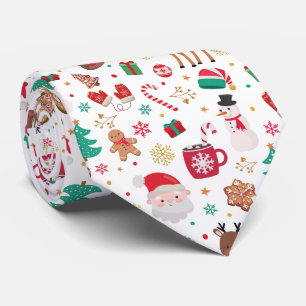Cravate Joli rouge vert Noël hiver Wonderland Père Noël