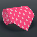 Cravate Joli sapin de Noël motif pastel et rose chaud<br><div class="desc">Motif de Noël moderne et minimaliste.</div>