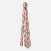 Cravate Joli sapin de Noël Motif rose vert rouge (Dos)