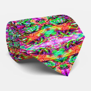 Cravate Joli symétrique symétrique abstrait néon trial iPa